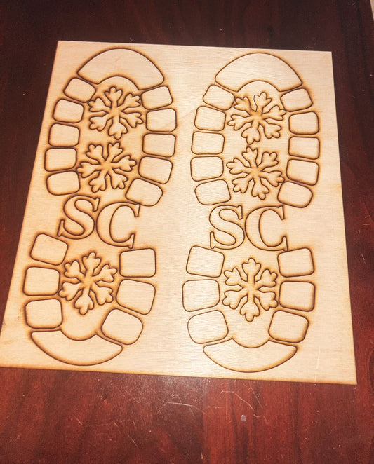 Santa Clause Foot Print Stencil