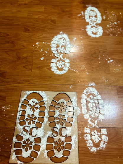 Santa Clause Foot Print Stencil